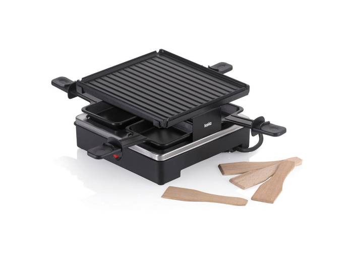Kela Raclette-Grill Geneva, Schwarz, Metall, 21.5x12x21.5 cm, Kochgeschirr, Tischgrills & Fondues, Raclette-Grills