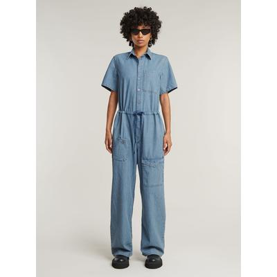 Jumpsuit G-STAR "Easy Jumpsuit", Damen, Gr. M, Normalgrößen, faded breeze, Obermaterial: 100% Baumwolle, Overalls Jumpsuit