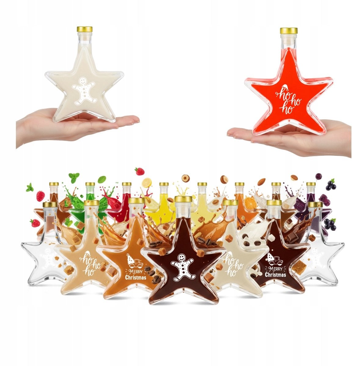 Bimberek Decoratieve Fles Stervorm Kerstontwerp 200ml