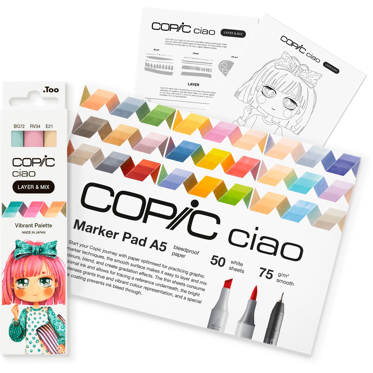 COPIC Ciao Vibrant Palette Starter Layoutmarker-Set farbsortiert 1,0 + 6,0 mm, 1 Set
