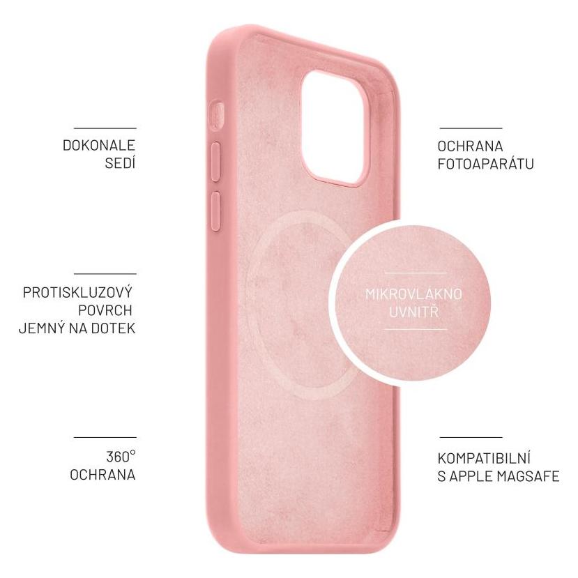 Fixed MagFlow Backcover mit MagSafe-Unterstützung für Apple iPhone 14 rosa (Apple iPhone 14) (FIXFLM-928-PI)