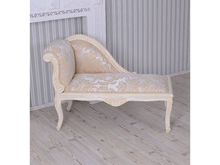 Romantisches Sofa 105cm Holz Beige gepolstert Ottomane Landhausstil Shabby cat508d27 Palazzo Exklusiv