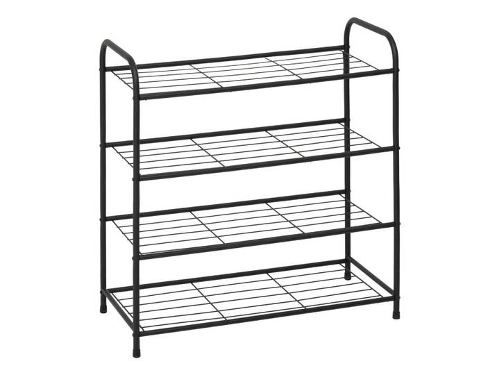 5five Simply Smart Schuhregal 4 Ebenen Metty 71/31/74 cm, Schwarz, Metall, 31x74x71 cm, Garderobe, Schuhaufbewahrung, Schuhregale