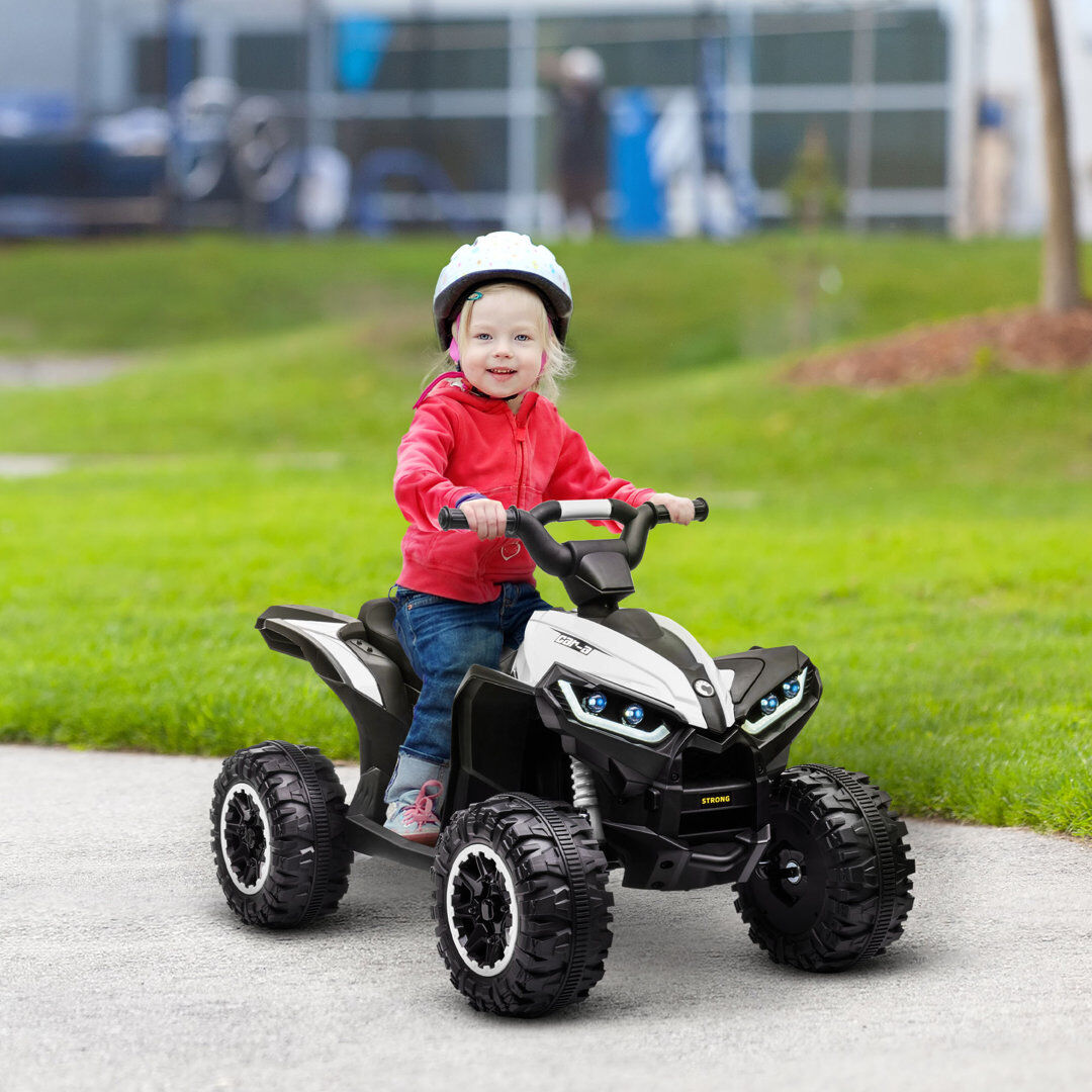 Zoomie Kids Sahil Zoomie 12V Electric Quad Bike for Kids Ride On Car ATV Toy Ages 3-5 Pink