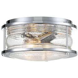 Deckenleuchte Esszimmerlampe Deckenlampe chrom 2-flammig Stahl Glas D 15,4 cm