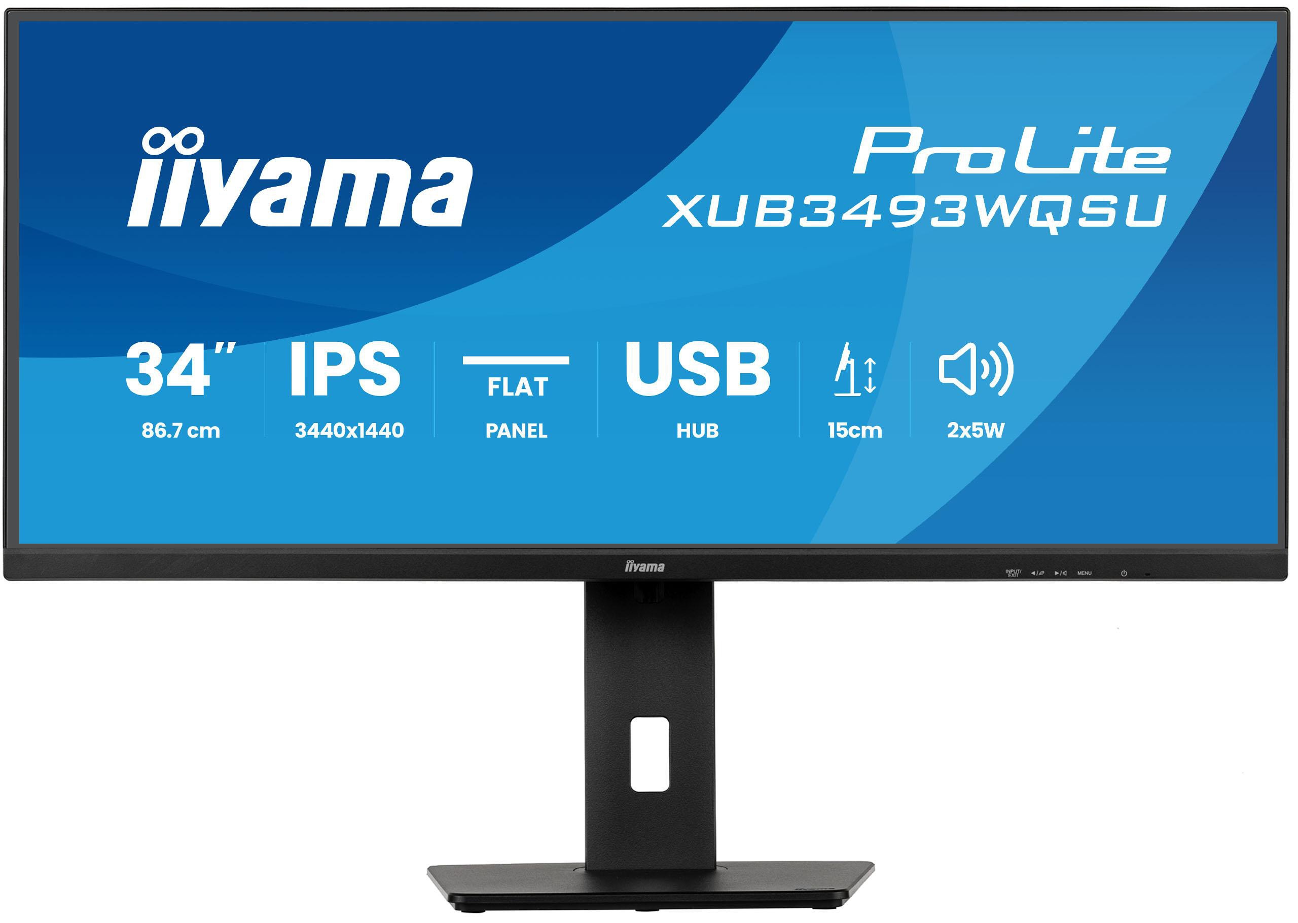 iiyama ProLite XUB3493WQSU-B6 34 Zoll UWQHD IPS LED 21:9 120 Hz Office Monitor
