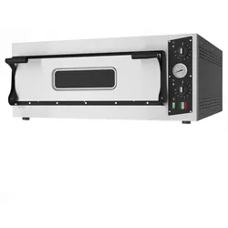MBH - MAQUINARIA BAR HOSTELERIA Professioneller elektrischer Pizzaofen aus Edelstahl für 4 Pizzen à 32 cm. Gewerblicher Pizzaofen für Pizzeria, Restaurant und Gastronomie