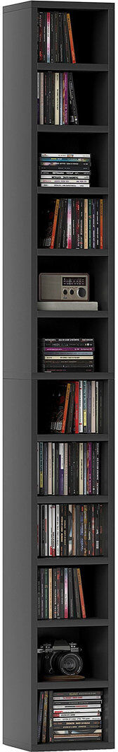 Latitude Run 175 cm H Multimedia Storage Black 175cm H X 21cm W X 20cm D