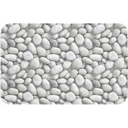 WC-VORLEGER Steine - Grau - Oval Toilettenteppich 80x50 cm