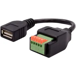 Exsys USB-A Terminal Block Adapter, Schnittstellen Adapter, Schwarz