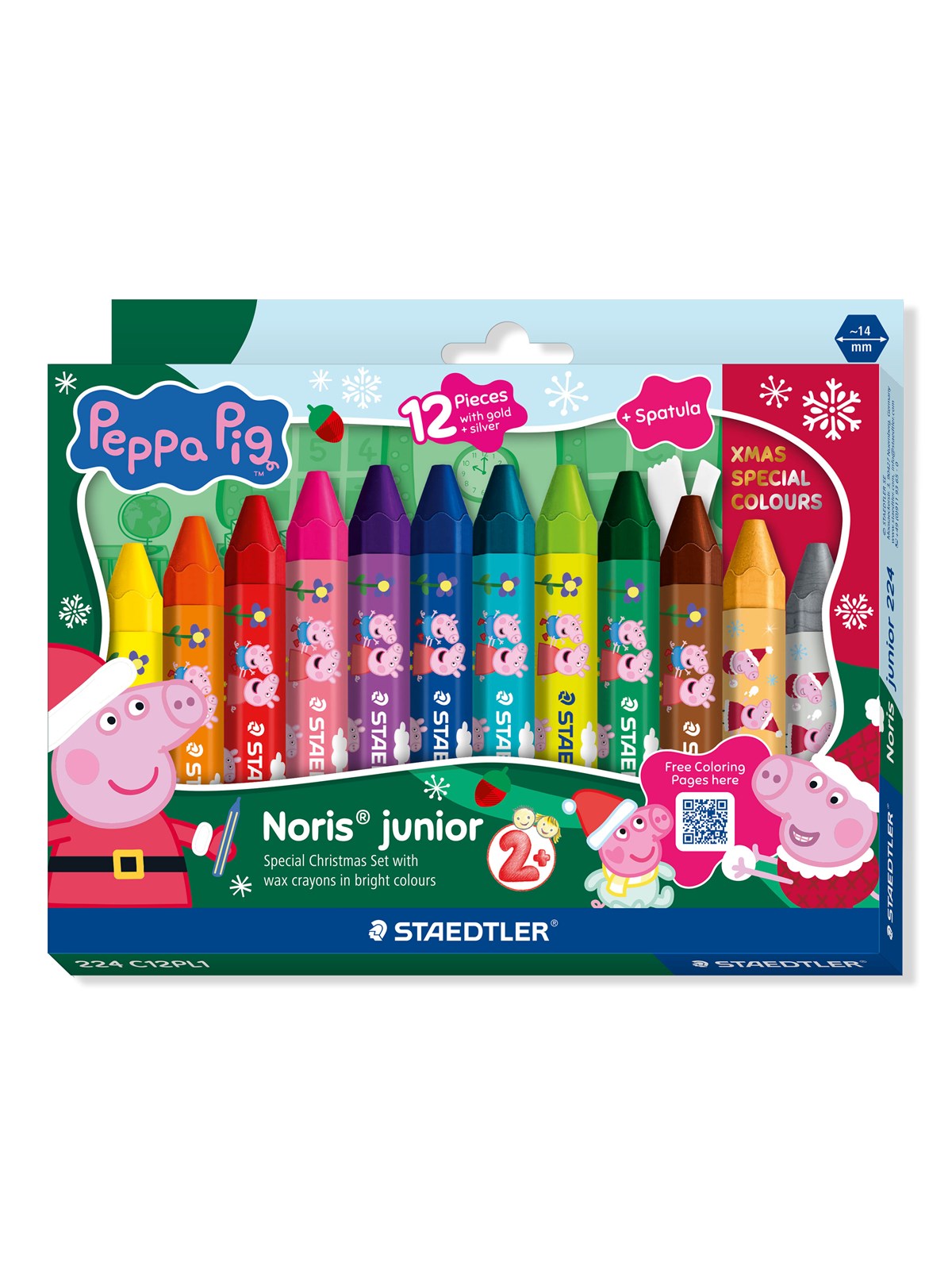 Staedtler Peppa Pig wax crayons Christmas set