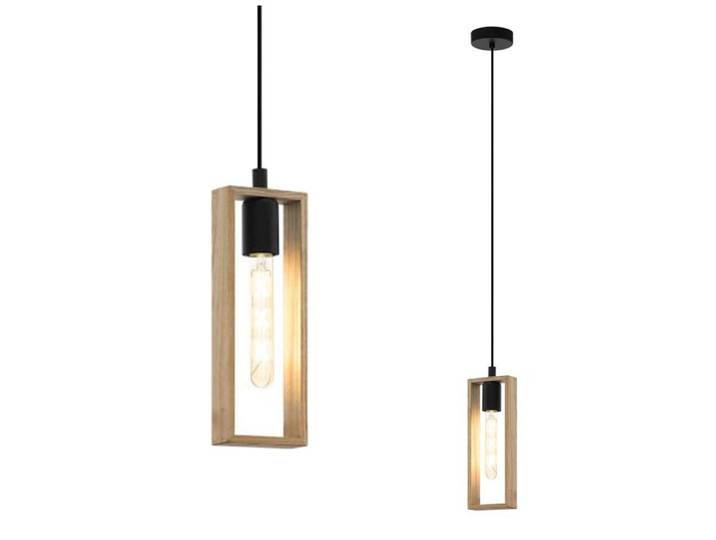 EGLO LITTLETON, Flexible Halterung, Schwarz, Braun, Holz, Stahl, Holz, Holz, Rechteckig