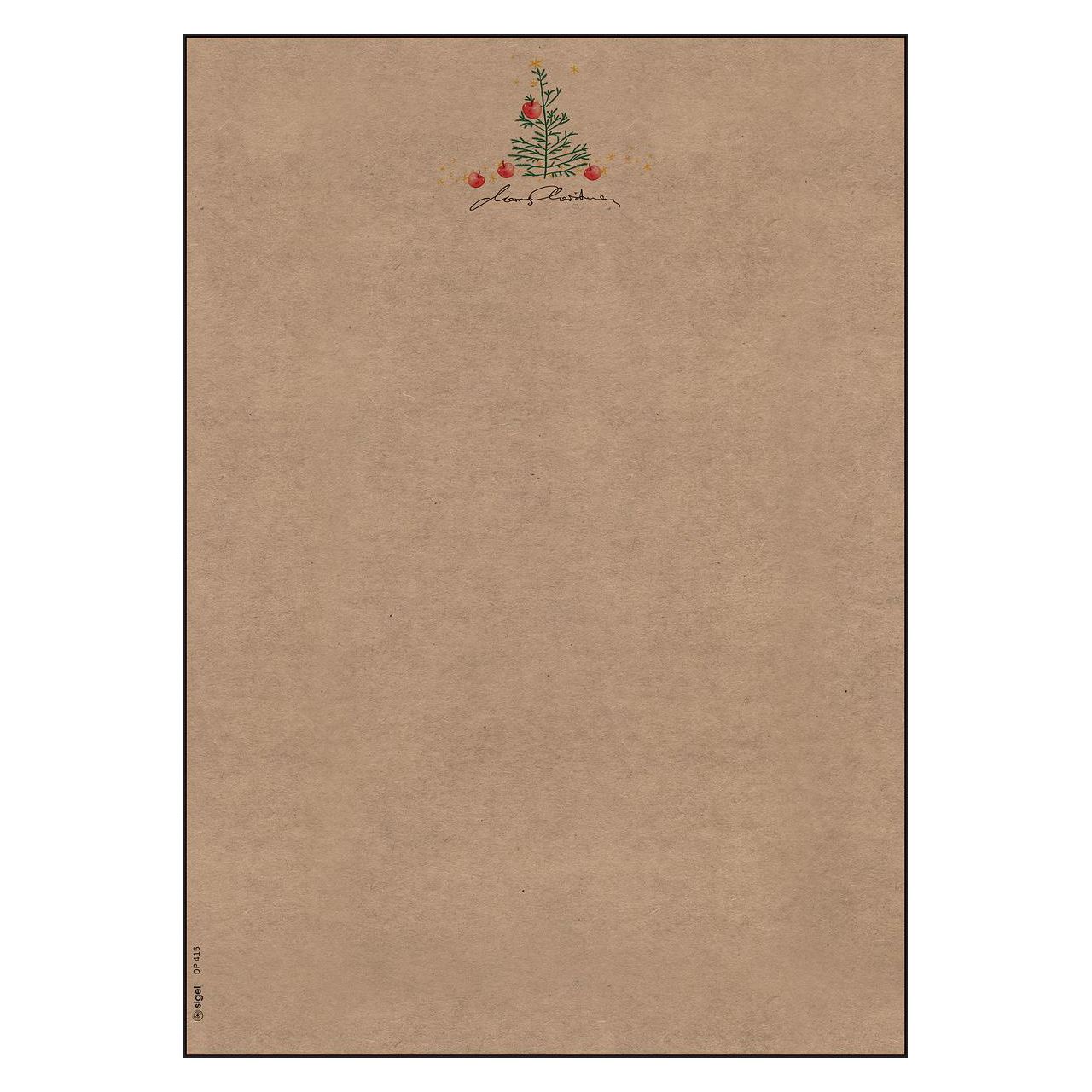 SIGEL Weihnachtsbriefpapier Christmas with Apples Motiv DIN A4 100 g/qm 100 Blatt