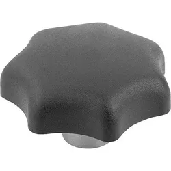 STERNGRIFF MIT VORSTEHENDER BUCHSE D=M16, D1=63, H=40, FORM:K MIT GEWINDEBUCHSE, THERMOPLAST SCHWARZ, (K0153.316)