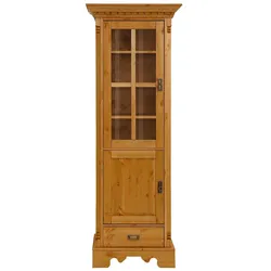 Standvitrine aus Kiefer Massivholz 70 cm breit