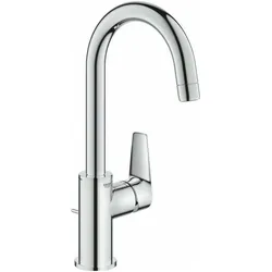Grohe, Duscharmatur + Badewannenarmatur, StartEdge Lavaboarmatur, wassersparend, Zugstangen Ablauf, Schnell-Montage-System, L-Size, chrom