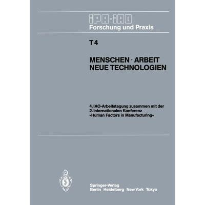 Menschen · Arbeit Neue Technologien, Taschenbuch von , Springer Berlin, 978-3-540-15763-2