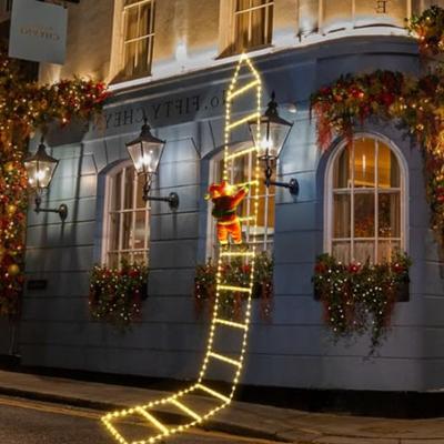 Discount Dollar Deals LED Santa Claus Climbing Ladder Light With USB Plug For Xmas Tree Wall 1.5m Color