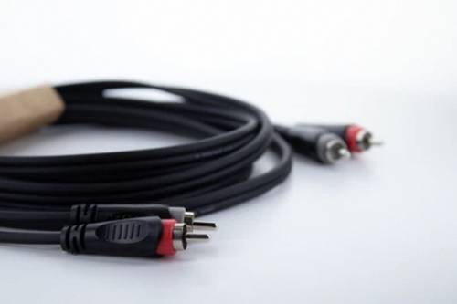Cordial 14838 Klinke / Cinch Audio Anschlusskabel [2x Cinch-Stecker - 2x Cinch-Stecker] 6m Schwarz PVC-Mantel, Zwillingsleitung