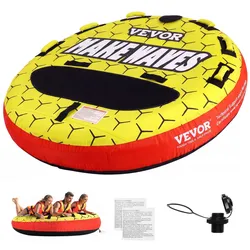 VEVOR Schleppschlauch zum Bootfahren, Aufblasbare Bootsschläuche und Schleppboote für 1–3 Personen, 510 lbs, 63 Zoll runde Wassersport-Schleppschläuche zum Ziehen von Booten, Vollnylon-Überzug