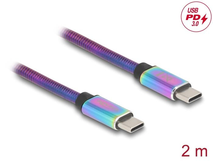 Delock 81116 USB-C 2.0 Kabel Stekker naar Stekker PD 3.0 60W 2m