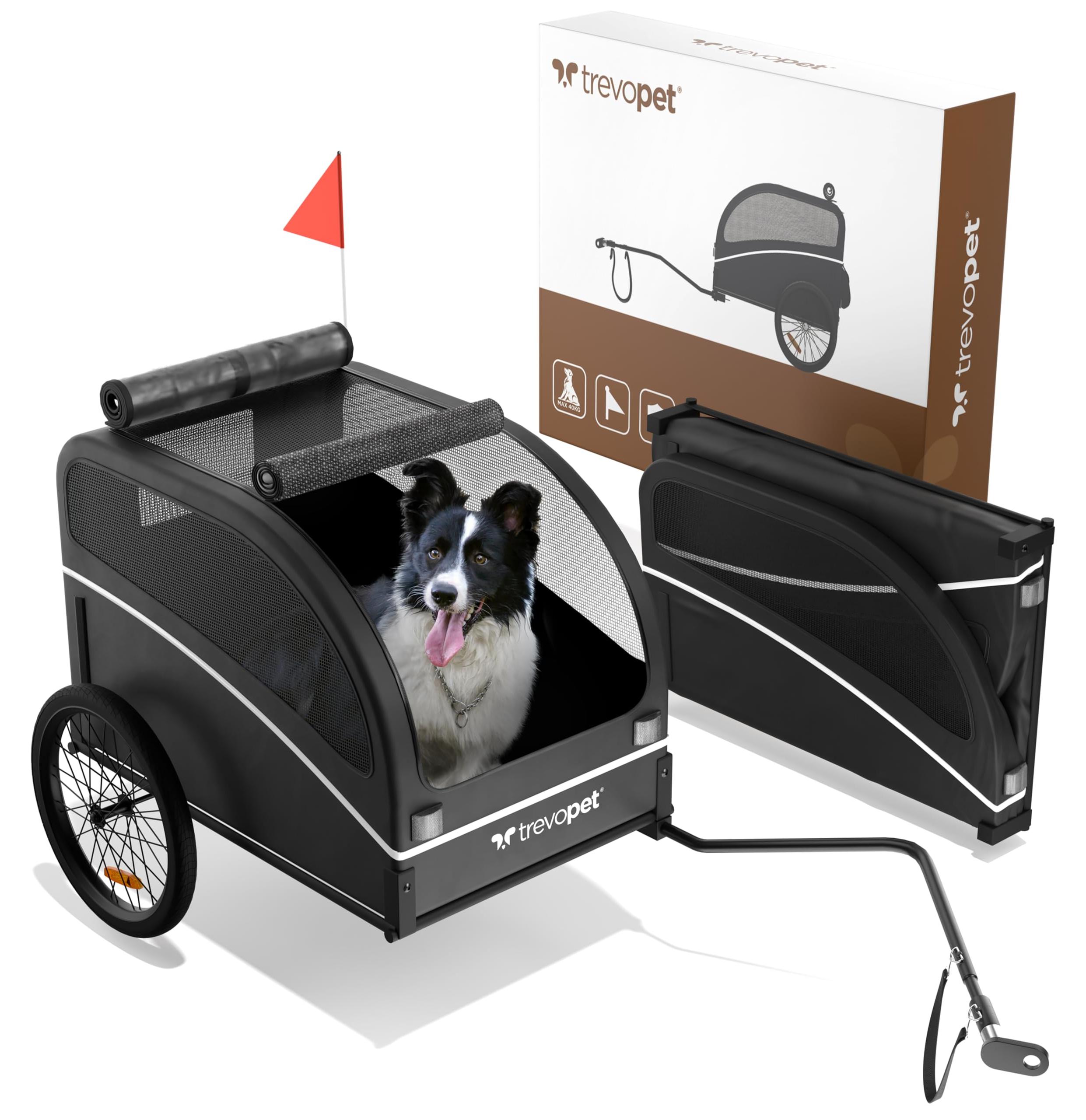 Hunde-Fahrradanhänger, faltbar, wasserdicht, bis 40 kg, schwarz
