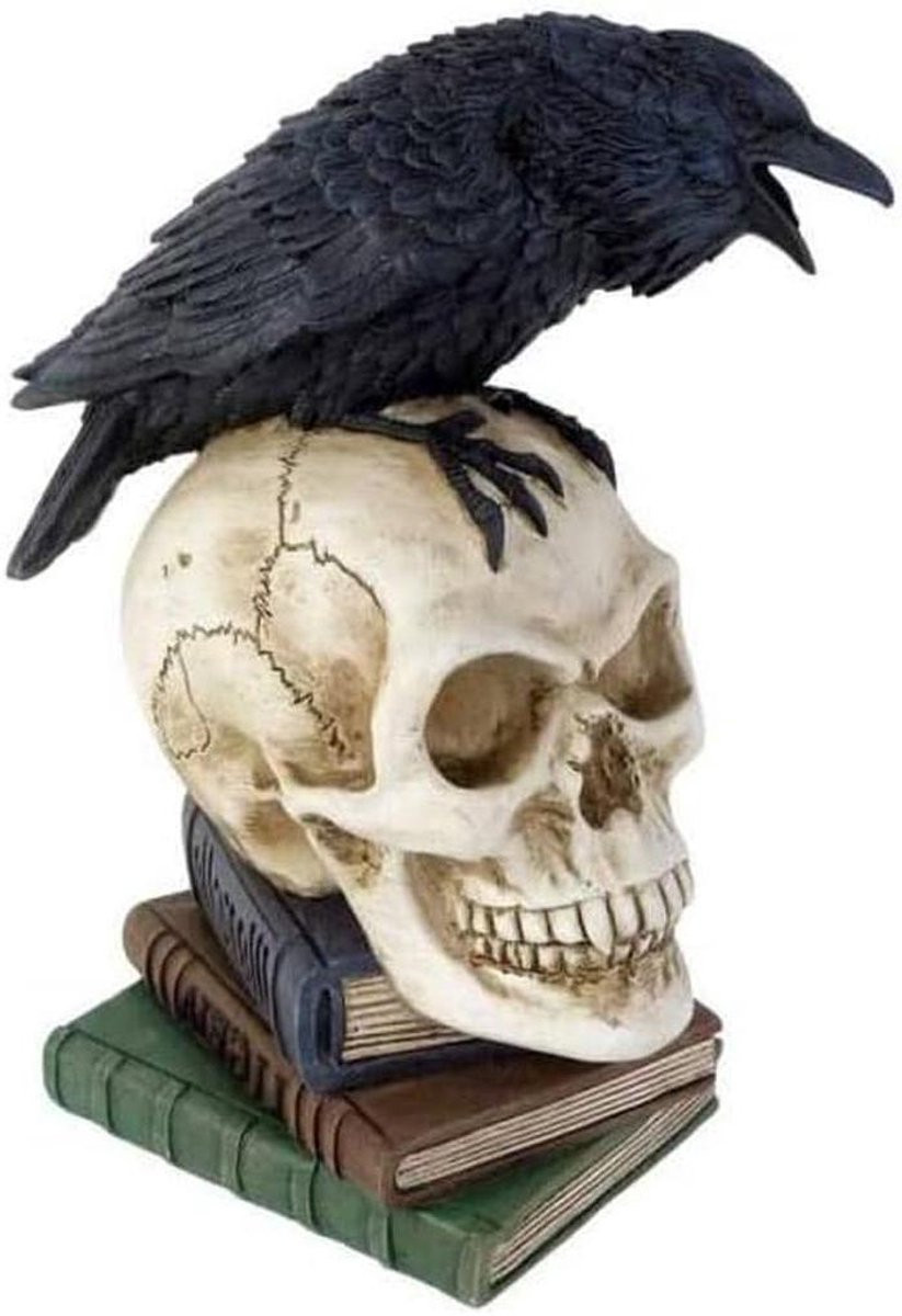 Poes Raven Beeldje - Veelkleurig Katbeeldje met Vogel voor Woondecoratie