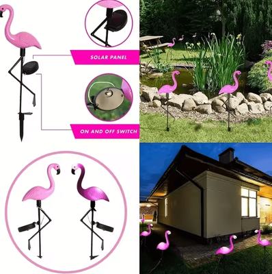 Inspire Curations Solar Peacock Garden Light Decorative Outdoor LED Garden Art 1 Pc Flamingo 0 5w