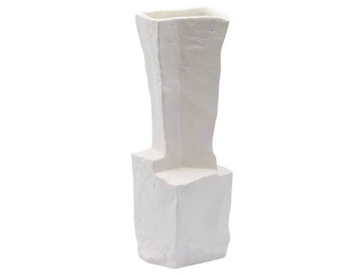 Vase Kantig Matt Weiss H: 30 cm Edg