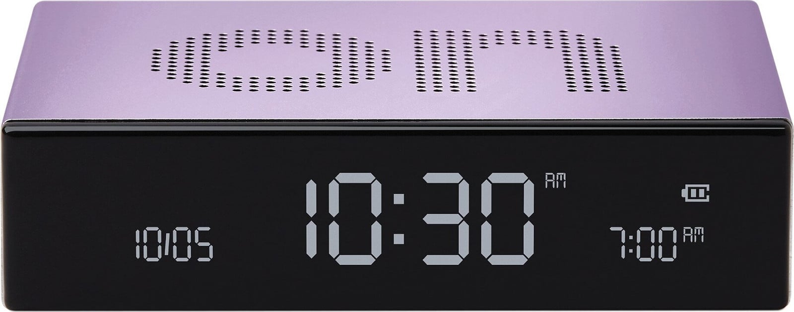 Lexon Flip Premium digitale wekker met LCD-display in lavendelkleur