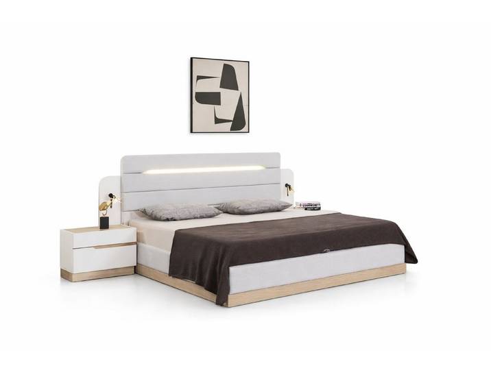 Xlmoebel Schlafzimmer-Set Elegantes Schlafzimmer-Set in Weiß mit Doppelbett und 2, (3-tlg), Made in Europa
