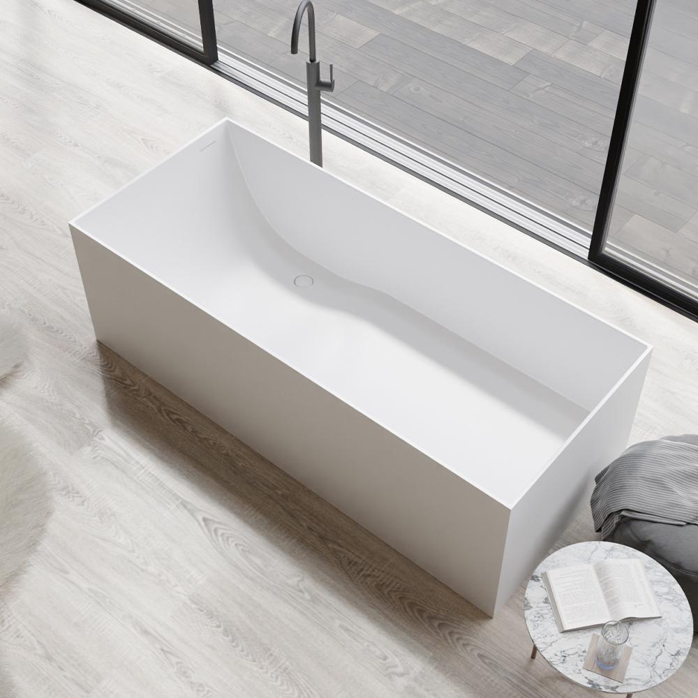 Badewanne, quadratische Badewanne, freistehende Badewanne, rechteckige Badewanne, matte Badewanne.120*68*55cm/XA-8572-120/