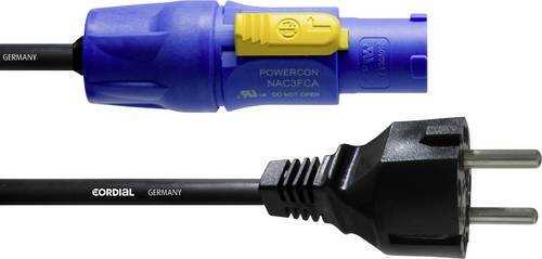 Cordial CFCA 1,5 S Strom Anschlusskabel [1x Schutzkontakt-Stecker - 1x PowerCon-Stecker] 1.5m Blau