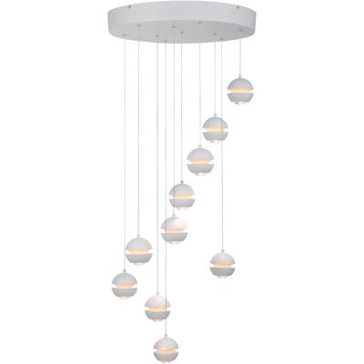 LED Pendelleuchte "LINI", weiß, 10, Ø 55cm H: 22cm, 1 Stk., SCHÖNER WOHNEN-KOLLEKTION, Leuchten, SCHÖNER WOHNEN Kollektion, 3-Stufen Dimmer, Comfort-Lift, LED Pendelleuchte