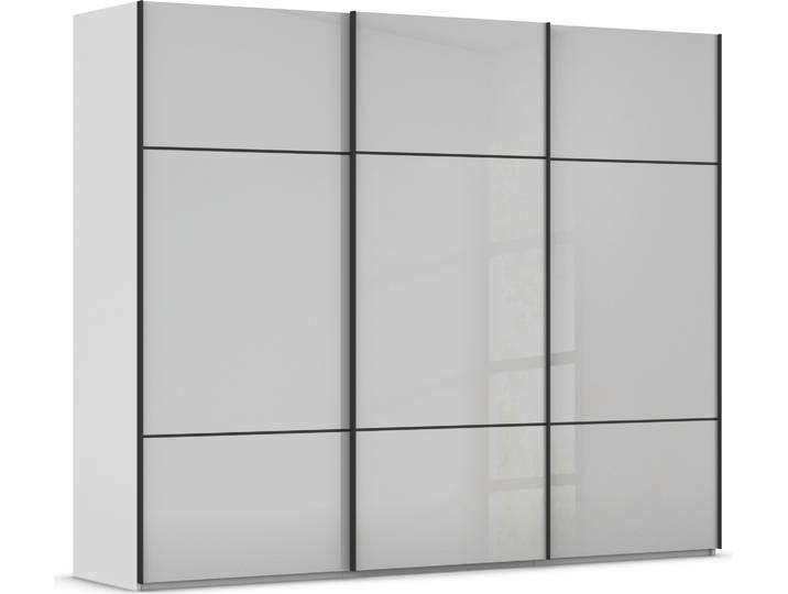 rauch Kleiderschrank Schrank Garderobe Schlafzimmerschrank SCALE-TRIO edle dreigeteilte Front mit 2 Zierleisten Glasfront MADE IN GERMANY
