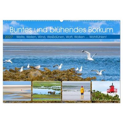 Buntes und blühendes Borkum (Wandkalender 2027 DIN A2 quer), CALVENDO Monatskalender