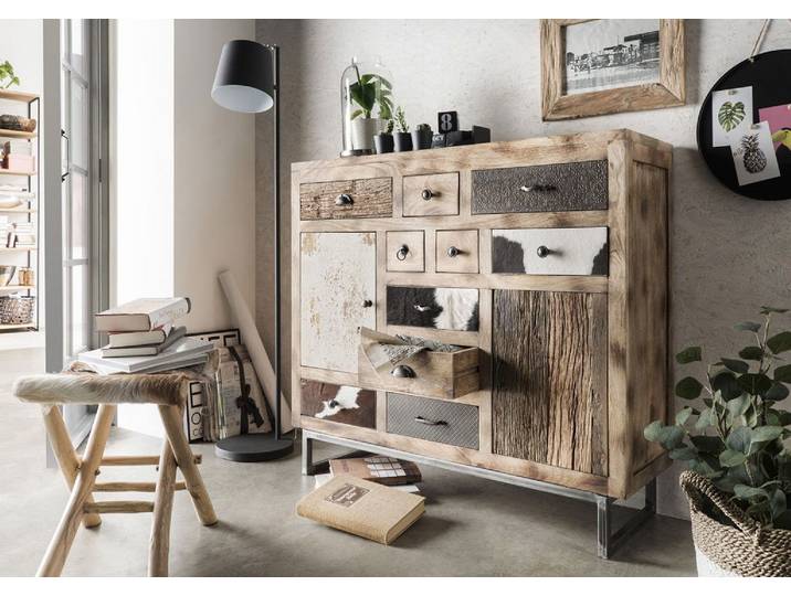 Highboard 115x103cm 'Bombay' Mango & Eisen