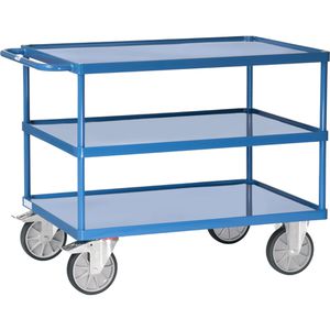 Fetra Tischwagen 2421W, aus Metall, mit 3 Etagen, Tragkraft 600kg, 1000 x 600mm