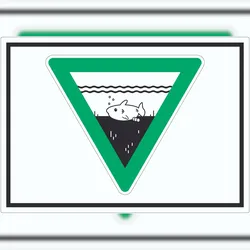 HB-Druck Laichzeit Laichschonbezirk Symbol Aufkleber A8 (52x74mm)