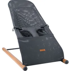 Babywippe Schaukelstuhl Säugling Baby Wippe Bouncer Babyschaukel, Mesh Netz anthrazit, max. 9kg, Buche Stahl, BxLxH 46x74x56 cm