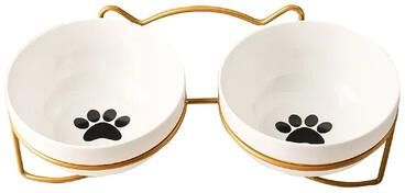 Uplifted Finds Aero Gold Elevated Ergonomic Ceramic Pet Station a Gold 3pcs