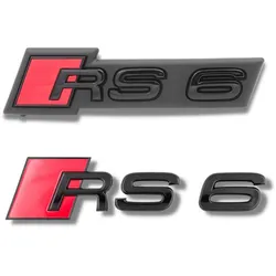 Original Audi RS6 Schriftzugpaket schwarz vorne + hinten