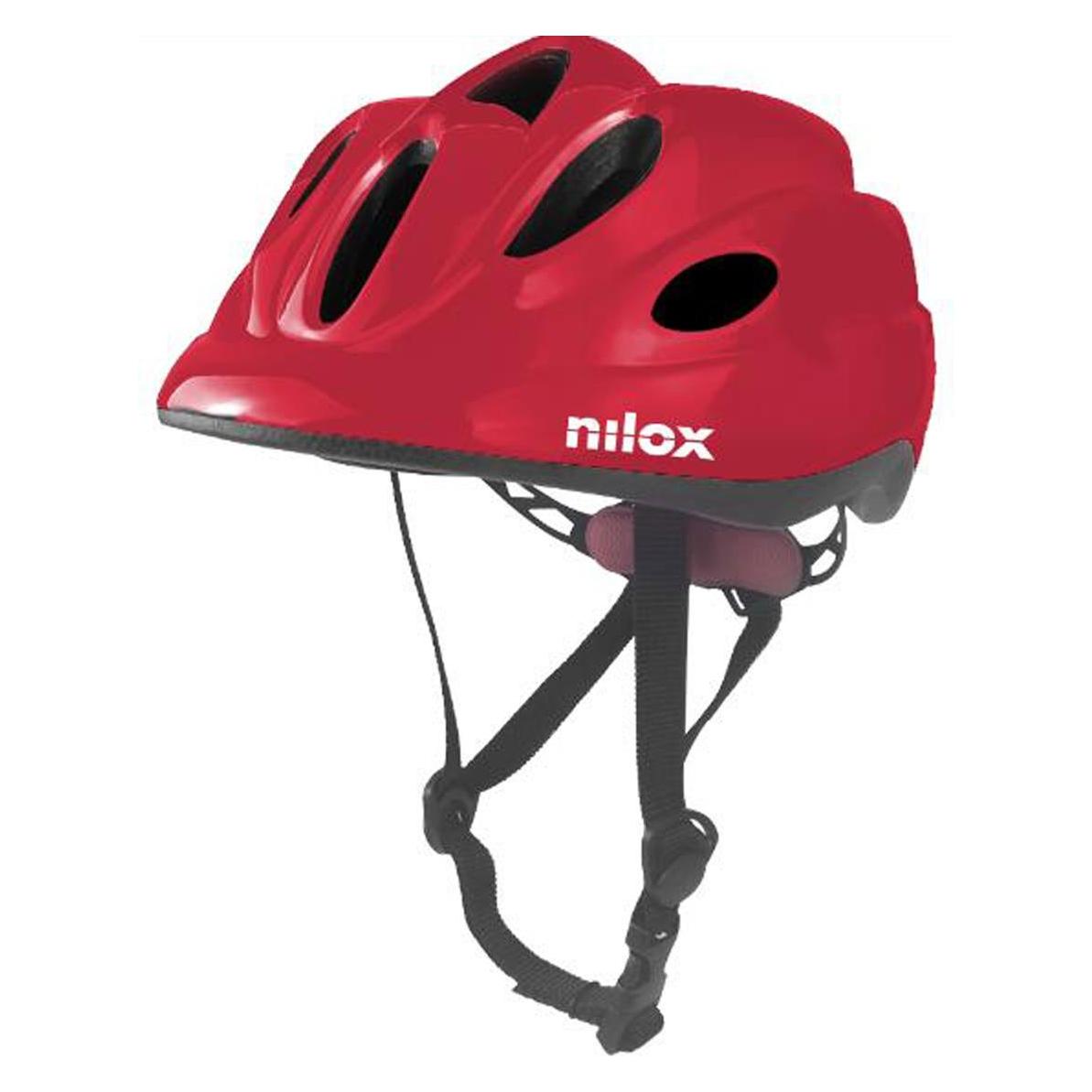 Nilox Velohelm Kids, rot, mit LED, 52-57 cm (52 - 57 cm) (NXHELMETKIDRED)