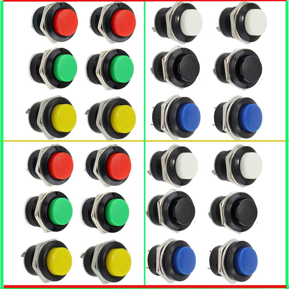Selius 24-pack Momentary Mini Push Button Spst-drukknopschakelaars