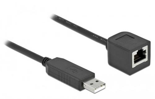 Delock USB-A zu RJ45 Adapterkabel USB 2.0 USB-A Stecker, RJ45 2.00m Schwarz 64165