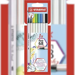STABILO  568/08-21 STABILO Pinselstift Pen 68 brush, 8er Karton-Etui