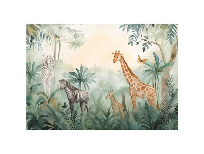 FOTOTAPETE Kinderzimmer Tiere Wald Tapete Kinder 200x140
