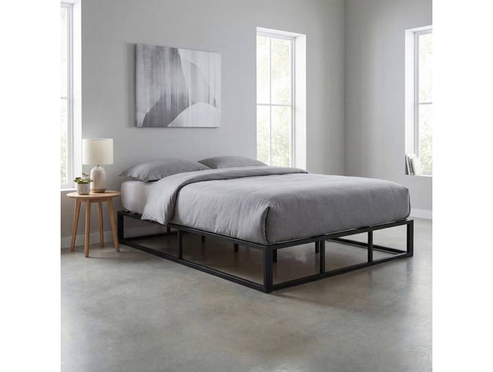 Boxxx Metallbett, Natur, Schwarz, Holz, Metall, Eukalyptusholz, Sperrholz,Sperrholz, 180x200 cm, nicht verstellbar, Schlafzimmer, Betten, Metallbetten