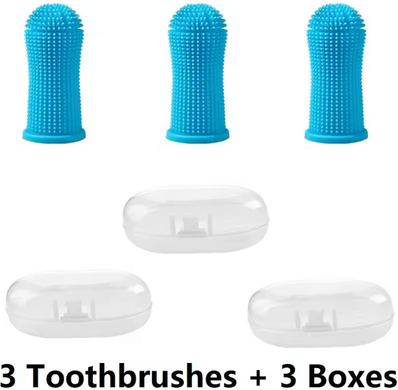 Inspire Curations GentlePaw Finger Toothbrush Set For Dogs & Cats 3pcs blue 3pcs
