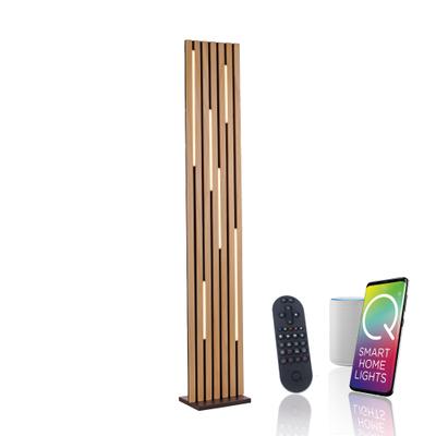 LED Stehlampe "Q-AKUSTIK", braun (holz, natur), 1, H: 162cm, 1 Stk., NEUHAUS Q SMART HOME LIGHTS, Leuchten, LED Stehlampe